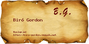 Biró Gordon névjegykártya